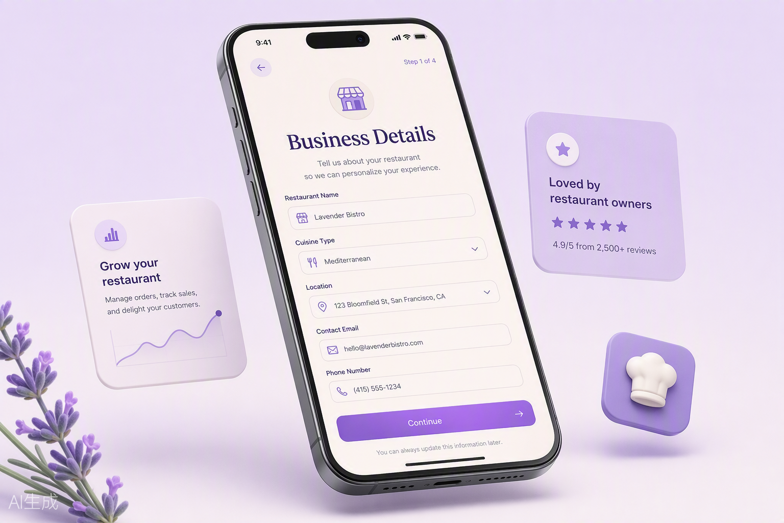 Digital menu with direct ordering and booking on a phone